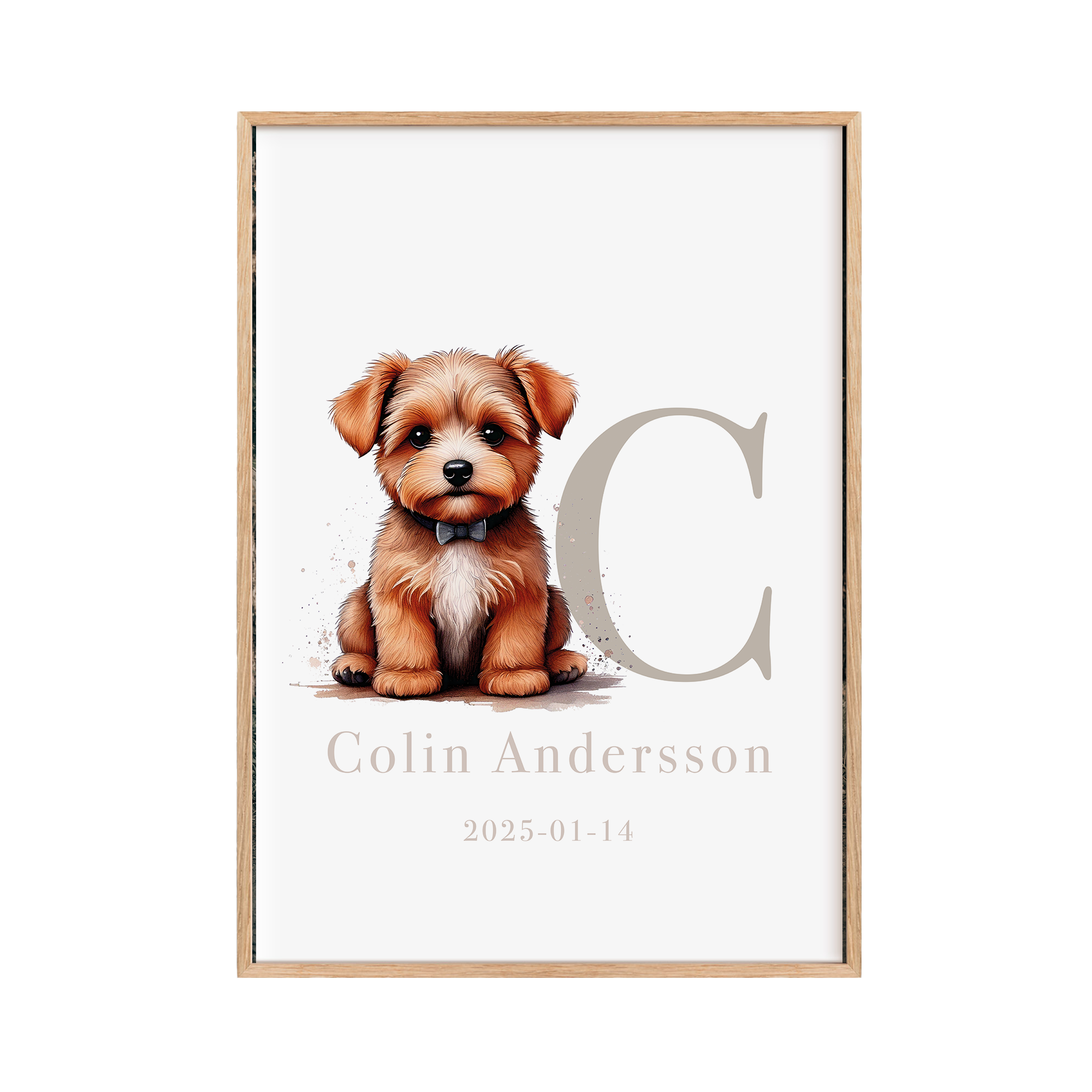 Barn Poster med en sittande hund