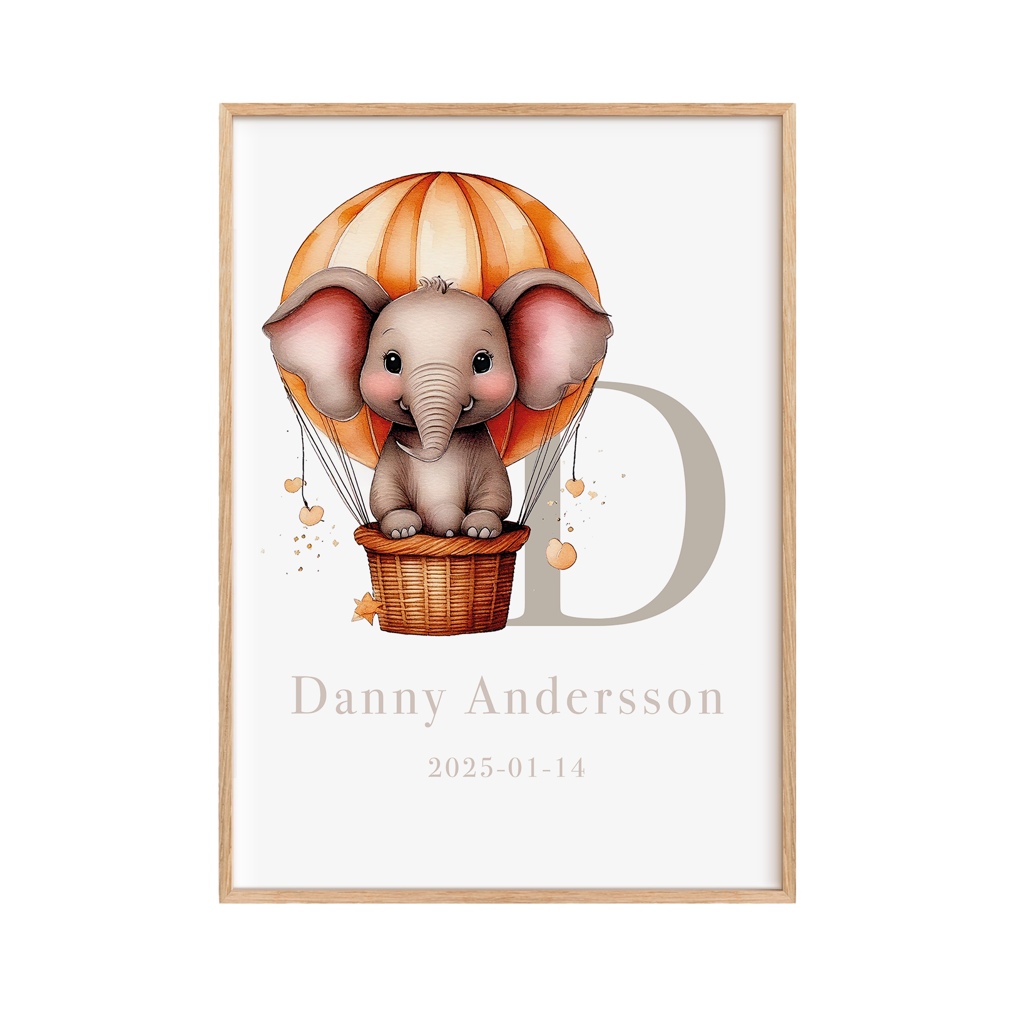 Barn Poster med elefant i luftballong