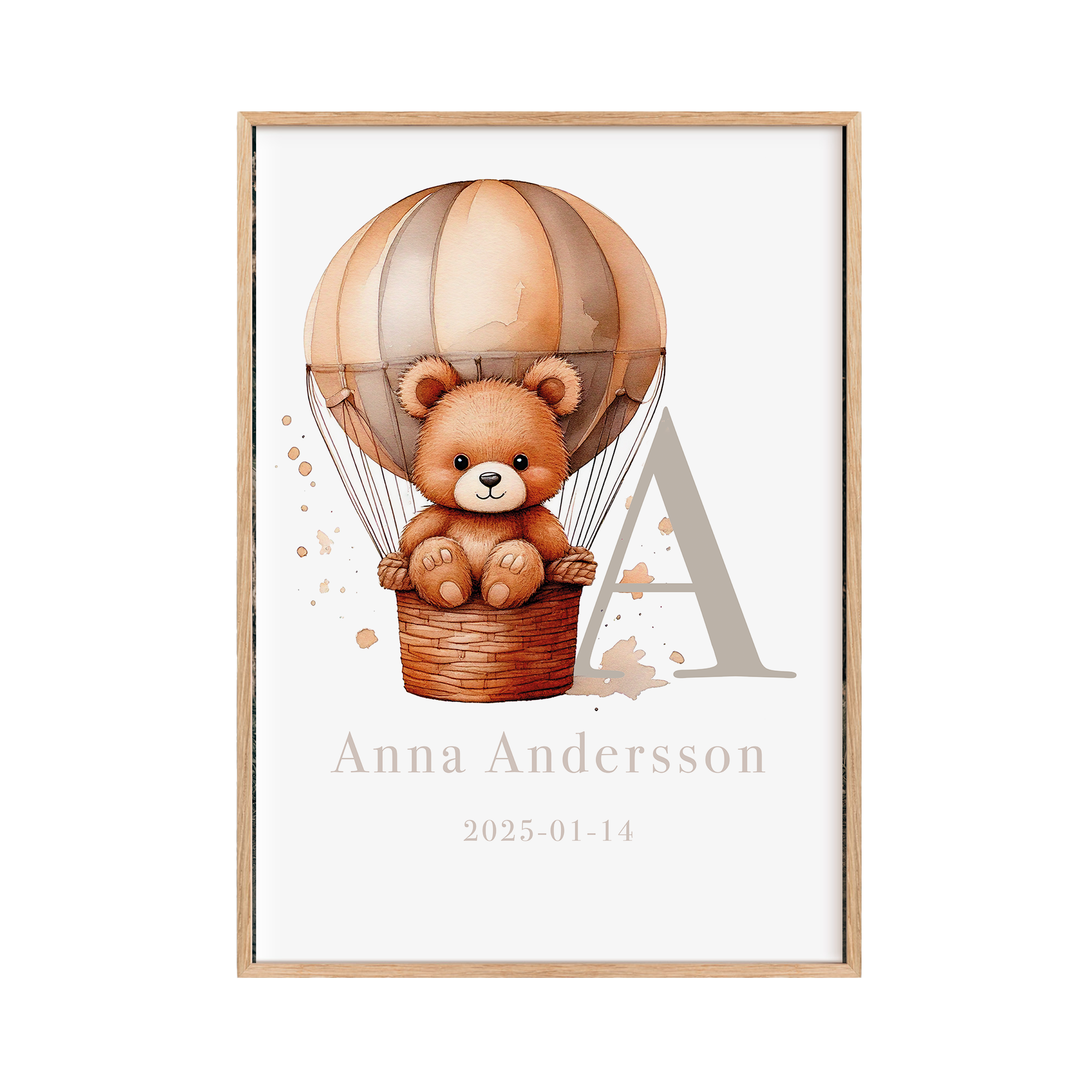 Personliga Barntavlor - Nalle i Luftballong