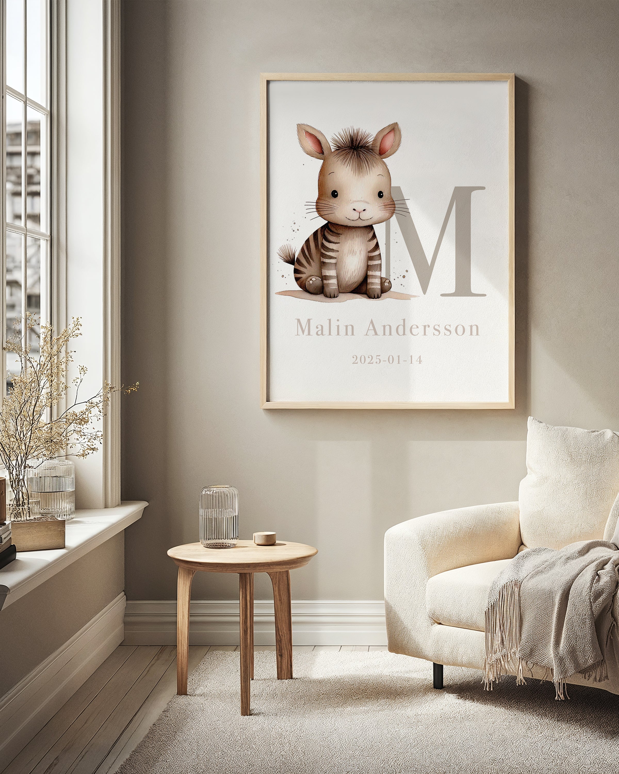 Personliga Barntavlor - Zebra