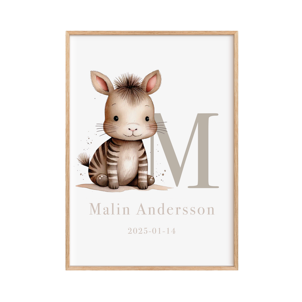 Personliga Barntavlor - Zebra