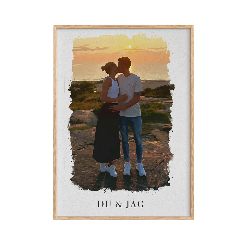 Eget motiv med personlig text - vattenfärgs effekt