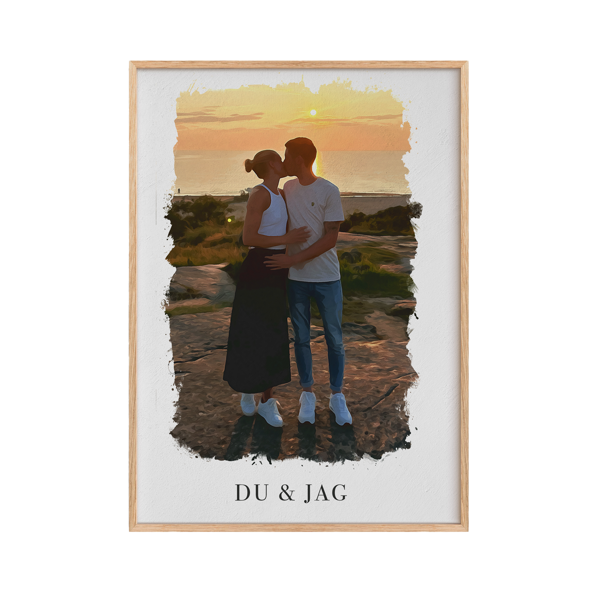 Eget motiv med personlig text - vattenfärgs effekt